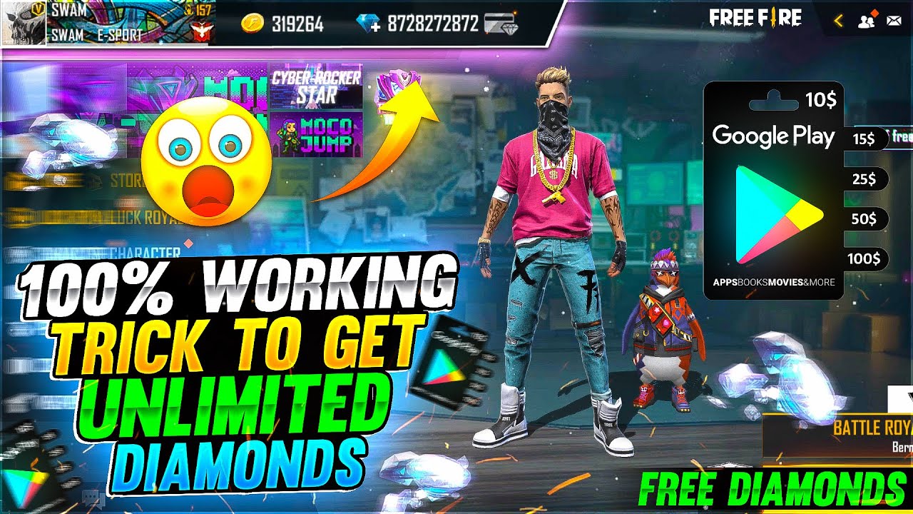 Main image depicting Free Fire diamonds